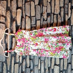 Jessica Howard Floral Midi Dress - Pink, Green, White